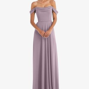 Lilac Dust Draped Neckline Bridesmaid Dress - Dessy Group